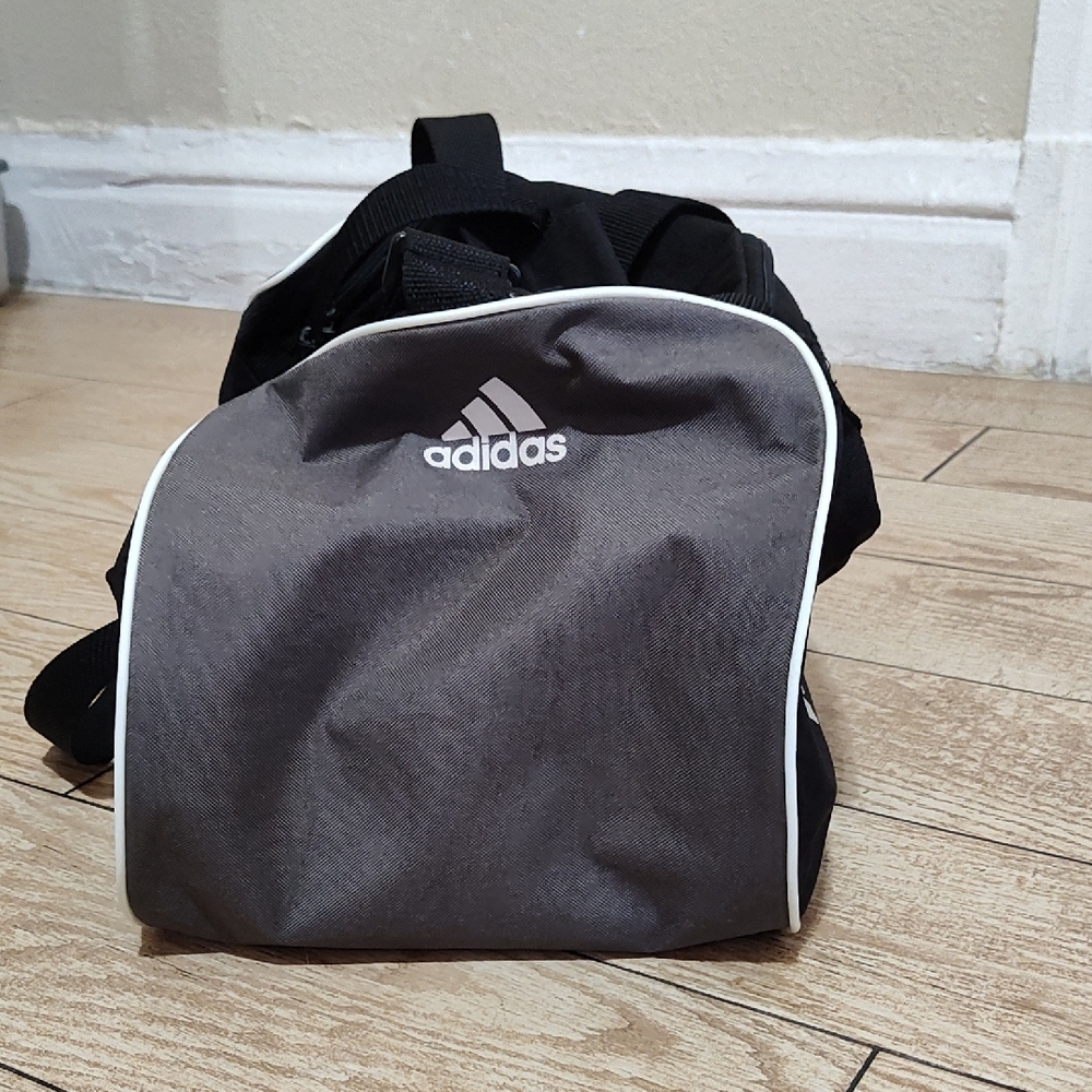 Adidas Classic Black Duffel Bag with White Accents - Picture 6 of 11